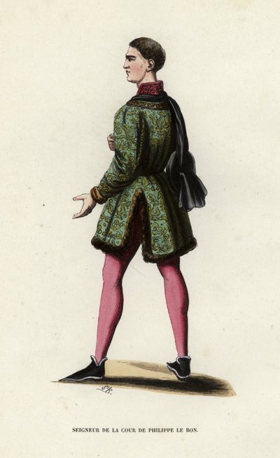 Lord Of The Court of Philippe Le Bon (farget gravering) av European School