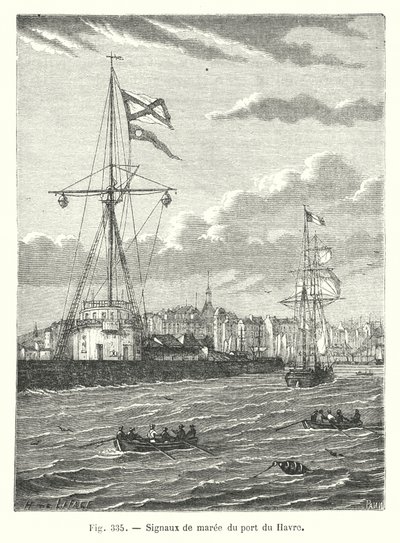 Tidevannssignaler fra havnen i Le Havre (gravering) av European School
