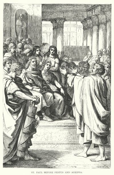 St Paul før Festus og Agrippa (gravering) av European School