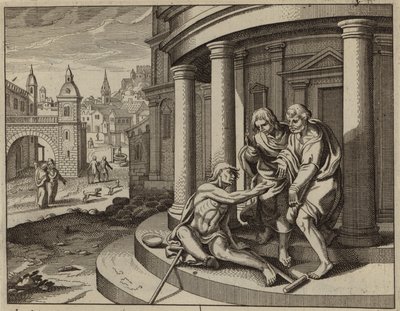 St Peter helbreder en halt tigger i Jesu Kristi navn (gravering) av European School