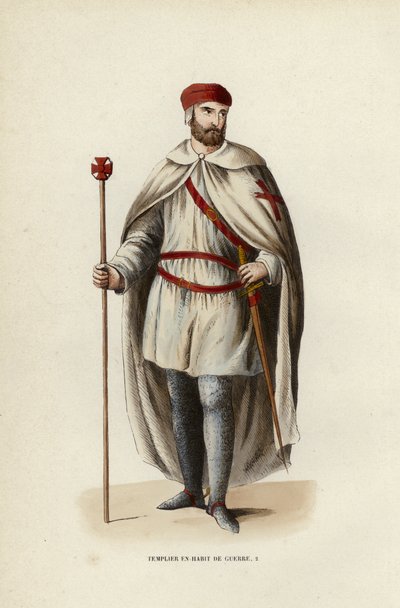 Templar In War Dress (farget gravering) av European School