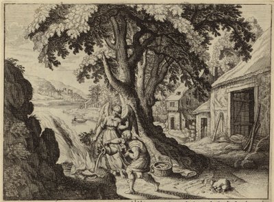 Herrens engel viser seg for Gideon (gravering) av European School