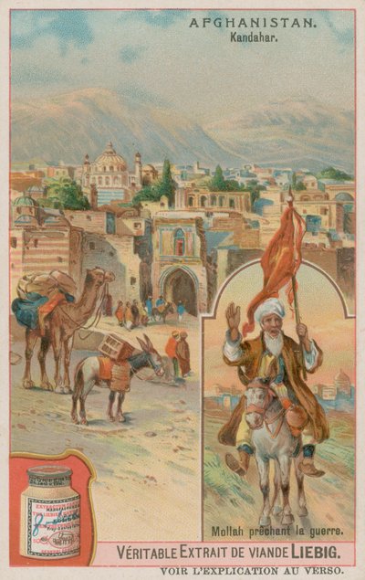 Byen Kandahar og en Mullah Preaching War av European School