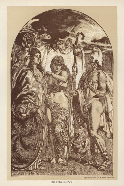 The Judgment of Paris (litho) av European School