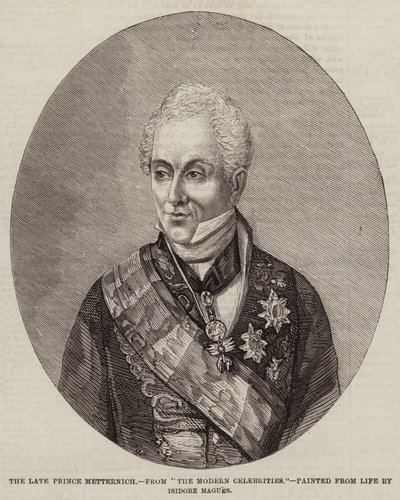 Den avdøde prins Metternich (gravering) av European School