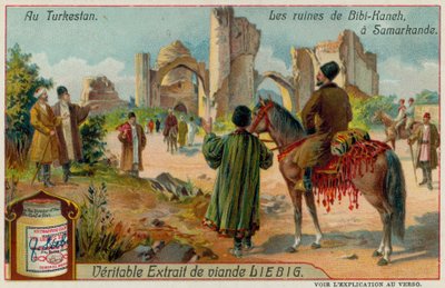 Ruinene av Bibi-Khanym-moskeen i Samarkand i Usbekistan av European School