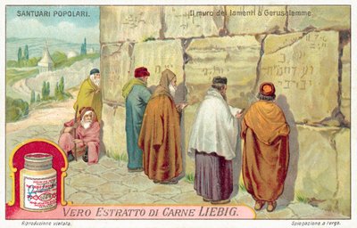 Klagemuren i Jerusalem (chromolitho) av European School