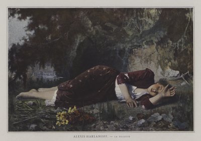 Den unge jenta (farge litho) av European School