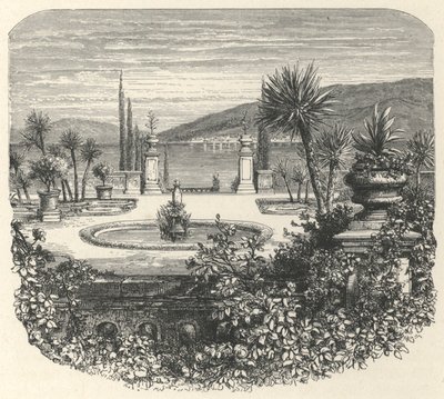 En terrasse av Isola-Bella (gravering) av European School