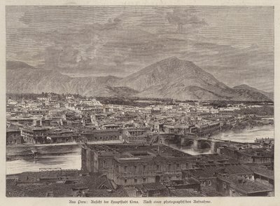 Utsikt over Lima, Peru (gravering) av European School