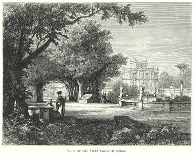Utsikt over Villa Pamphili-Doria (gravering) av European School