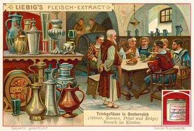 Besøk til et kloster i Østerrike (chromolitho) av European School