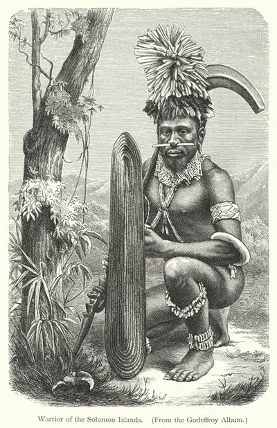Warrior of Salomon Islands (gravering) av European School