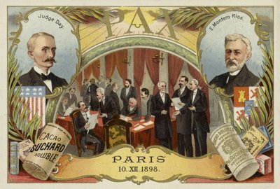 William R Day og Eugenio Montero Rios, og Paris-traktaten som avsluttet den spansk-amerikanske krigen, 10. desember 1898 av European School