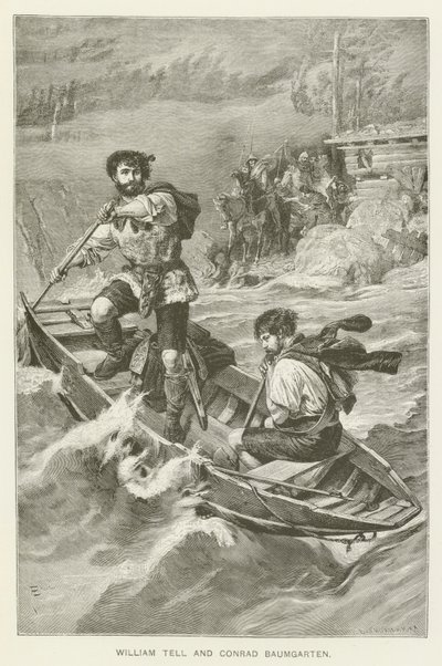 William Tell og Conrad Baumgarten (gravering) av European School