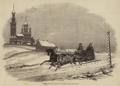 Vinter i Russland (gravering) av European School