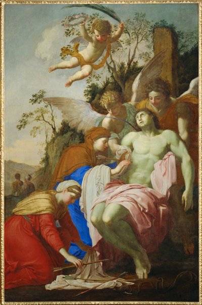 Sankt Sebastian stelt av Sankt Irene (maleri på lerret) av Eustache Le Sueur