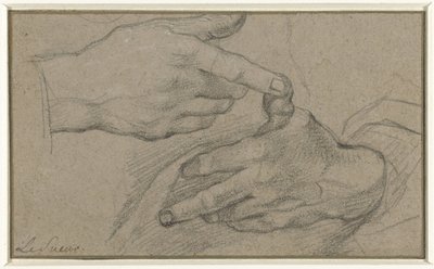 Studie av to hender av Eustache Lesueur