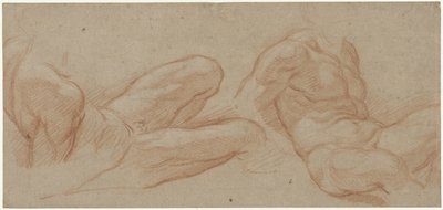 To studier av en liggende naken mann av Eustache Lesueur