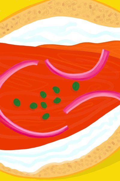 Bagel med kremost og Lox, Brooklyn (digital kunst) av Evan Sklar