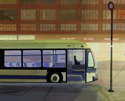 Første lys, Union Square, Brooklyn (digital kunst) av Evan Sklar