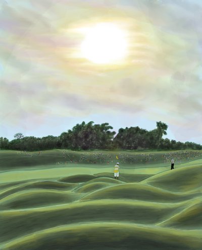 Golfbane og tilskuere, Brooklyn (digital kunst) av Evan Sklar