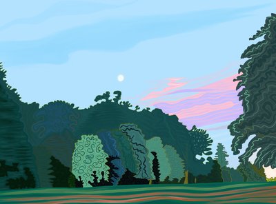 Hyde Park ved daggry (digital kunst) av Evan Sklar