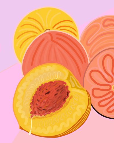 Wet Peach, Brooklyn (digital kunst) av Evan Sklar