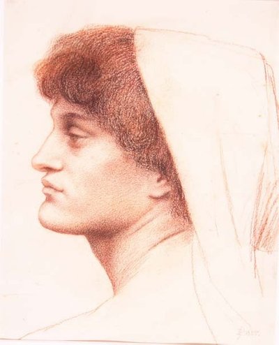 Profil av et kvinnelig hode av Evelyn De Morgan