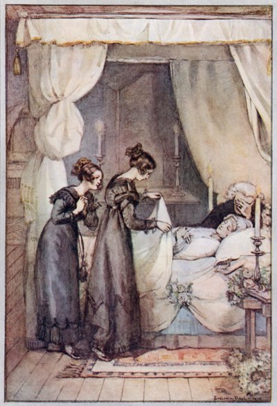 Illustrasjon for Cranford av fru Gaskell (litho-farge) av Evelyn Paul