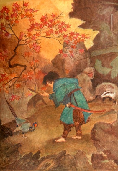 „Momotaro și fazanul”, 1912. norvegiană av Evelyn Paul