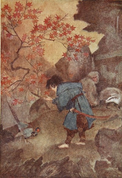 Momotaro og fasanen, illustrasjon fra 
