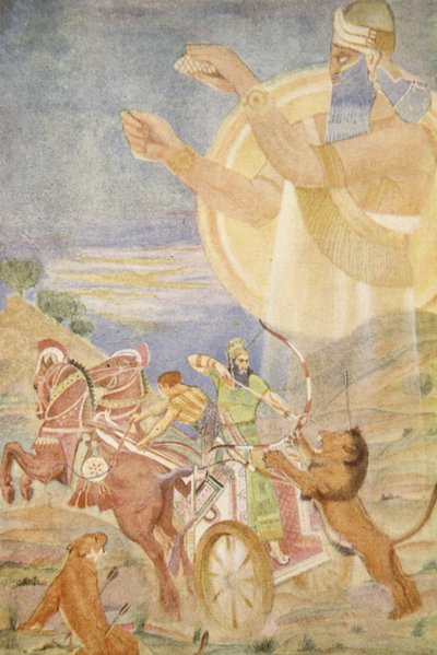 Tiglath-Pileser I regissert av Ninib, illustrasjon fra 