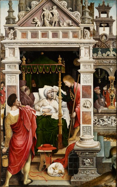 Scene fra livet til Saint Roch, 1517. av Everaert Orley