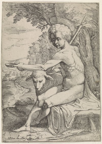 Døperen Johannes i ørkenen av Everard Crynsz. van der Maes