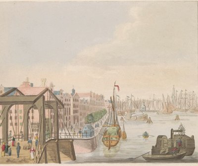 Eksteriør i Amsterdam, ca. 1810-1813 Vue du Buitenkant le long de l