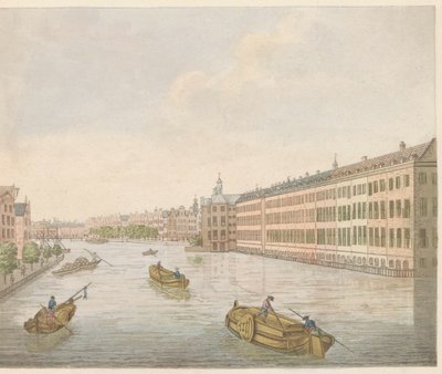Utsikt over Binnen-Amstel, ca. 1810-1813 Vue du Blaauwe-Brug, pris av l
