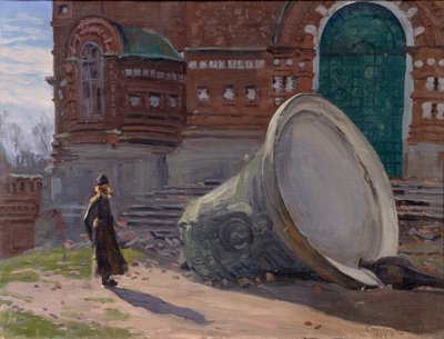 Ødeleggelsen av kirkeklokker, 1924 av Evgeni Ivanovich Stolitsa