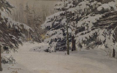 Vinter på øyene St. Petersburg, 1912 av Evgeni Ivanovich Stolitsa