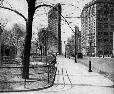 Flatiron Building og Madison Square, New York City, USA, ca 1930-tallet av Ewing Galloway