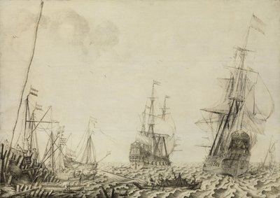 Skip nær en havn av Experiens Sillemans