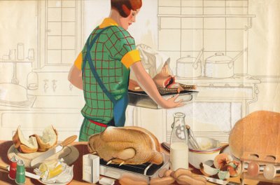 Uten tittel, fra serien 'Christmas Fare from the Empire' (farge litho) av F.C. Harrison