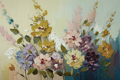 Abstrakt skildring av vintage roser, veggkunsttrykk, soveromsdekorasjon av F. Abderrahim