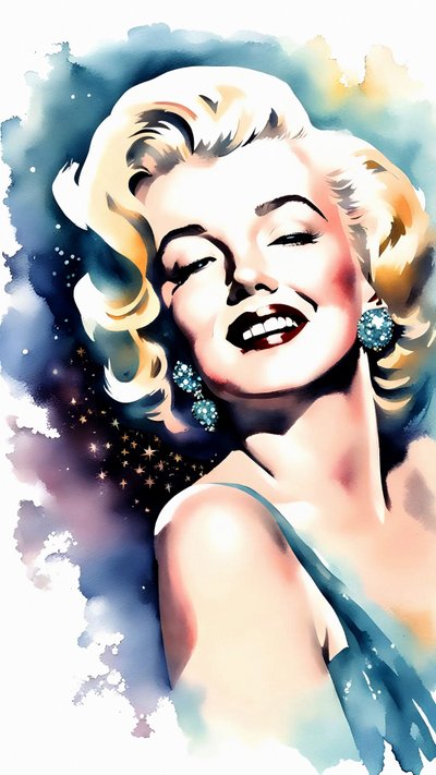 Vakkert Marilyn Monroe portrettmaleri på lerret, stue og studio Veggdekor, print på forespørsel av F. Abderrahim