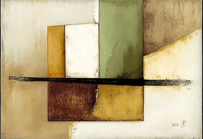 Geometrisk abstrakt kunstkomposisjon, veggkunsttrykk av F. Abderrahim