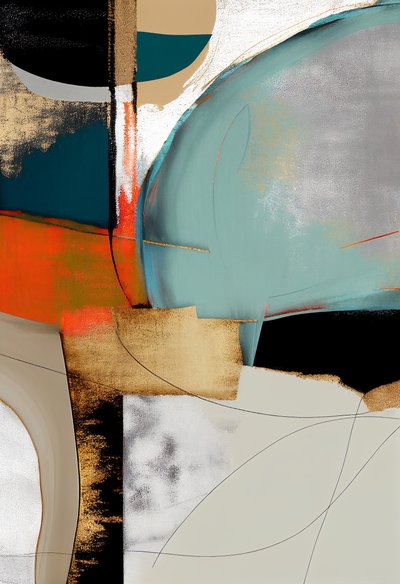 Lagdeling av abstrakt kunst, moderne veggdekorasjon, print on demand av F. Abderrahim