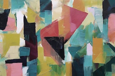 Minimalistisk geometrisk abstrakt oljemaleri, online lerretskunsttrykk av F. Abderrahim