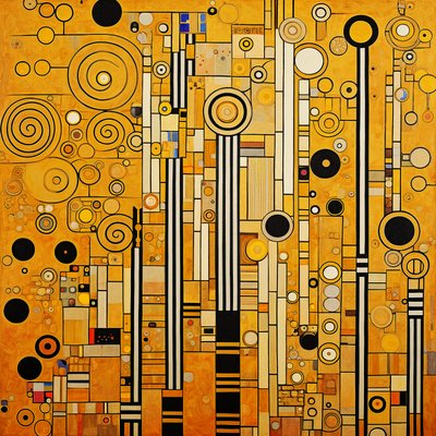 Minimalistiske klimtmønstre moderne rominnredning, veggkunst | Lerretstrykk av F. Abderrahim
