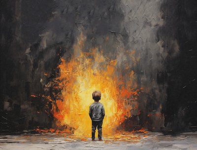 Minimalistisk maleri impasto pensel, uskyldig portrett, veggkunst utskrifter av F. Abderrahim