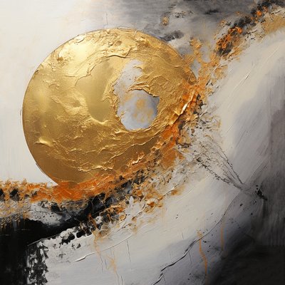 Sølv og gylden kunst Maleri, digital kunsttrykk av F. Abderrahim